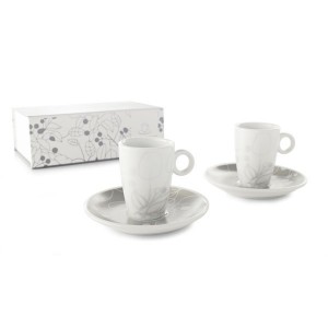 Conjunto de 2 ch&aacute;venas em porcelana